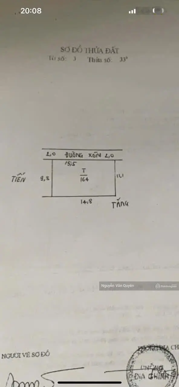 Chính chủ bán lô đất thôn Phù Yên, xã Trường Yên, Chương Mỹ, DT 164m2, sổ đỏ, LH 0339 669 ***