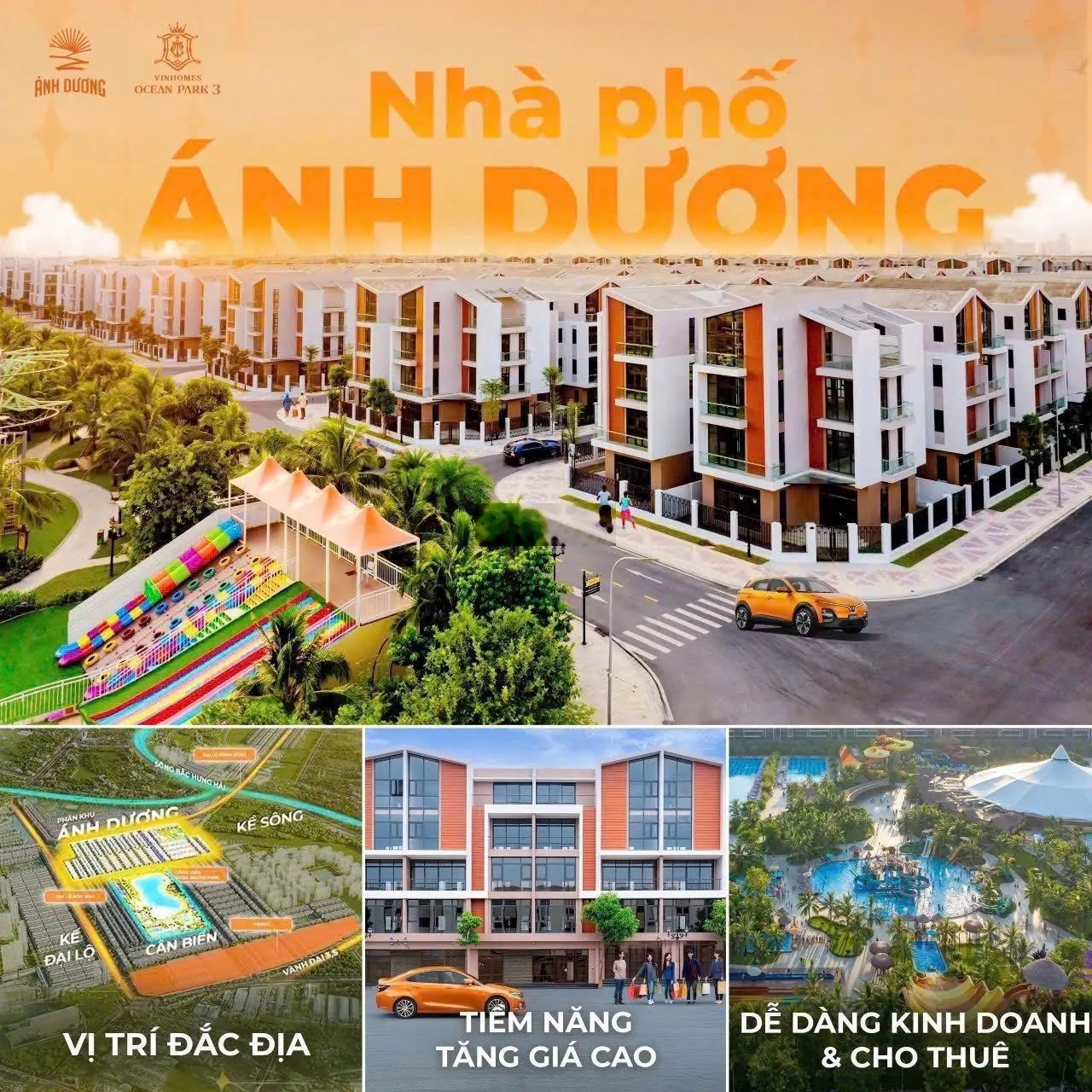 Ánh Dương 54m2 - Chỉ 7,2tỷ, mặt tiền rộng, kế cận công viên nước, Tiếp giáp trục đường lớn - OCP3