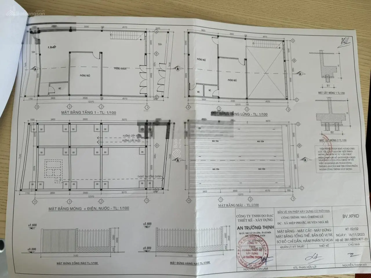 121,3m2 (7.5m x16m) đường trước nhà 6m. Có giá 1tỷ850 tặng GPXD