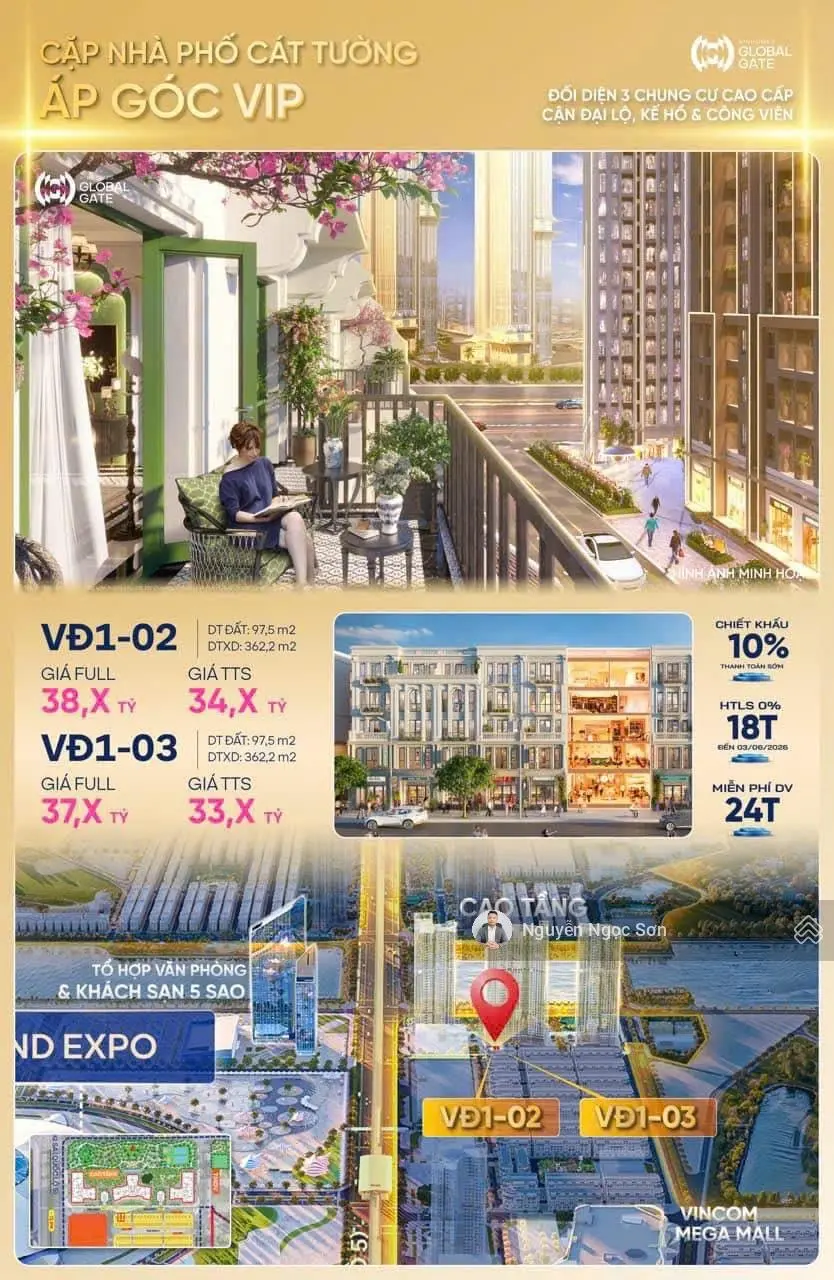 Suất ngoại giao căn VIP đối diện chung cư MIK - 35 tỷ phân khu Cát Tường - Vinhomes Cổ Loa