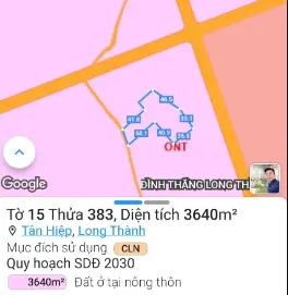 Đất rẻ nhất Long Thành, ở Đâu Rẻ Hơn Tôi Cho Luôn. 3.600m2 full thổ cư.