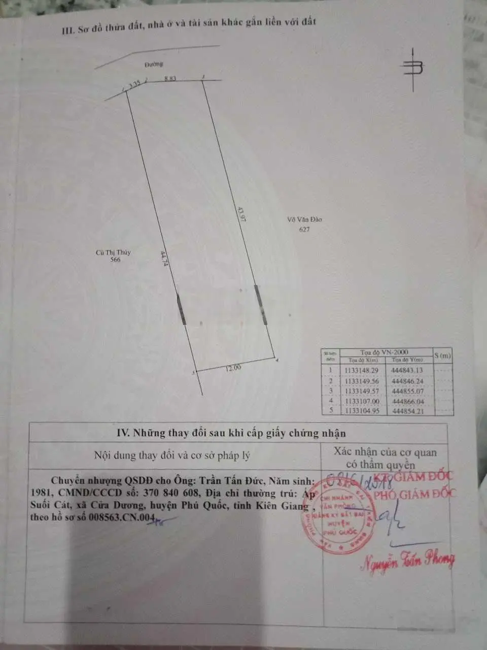 Bán lô đất ở 534m2, đường lộ xóm 7m trên sổ, cách trung tâm Dương Đông 2km, giá cực tốt giảm 50%