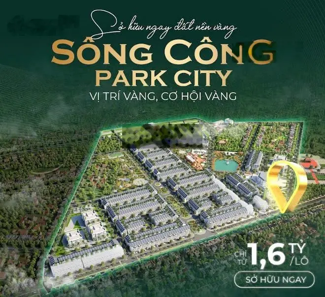 Bán lô đất nền sổ đỏ sang tên giá 15tr/m2, giá rẻ nhất dự án Sông Công Park City