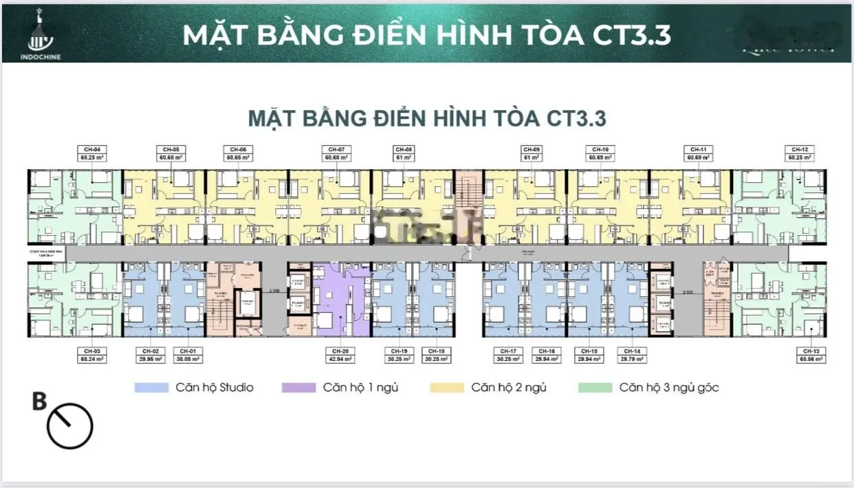 Bán chung cư Evergreen Bắc Giang 2 phòng ngủ - 62m2 - giá 1.691 tỷ - sổ đỏ lâu dài