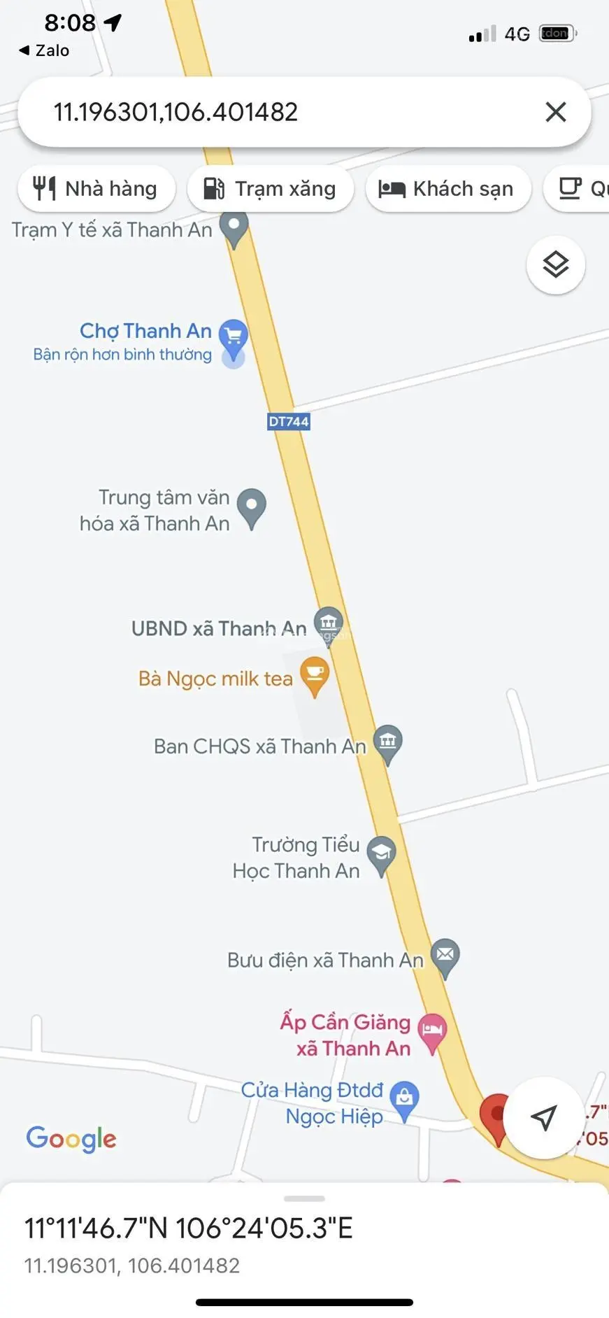 Lô đất chính chủ, DT lớn 2 mặt tiền đường ĐT 744 Dầu Tiếng, gần chợ Thanh An, sổ sẵn trao tay