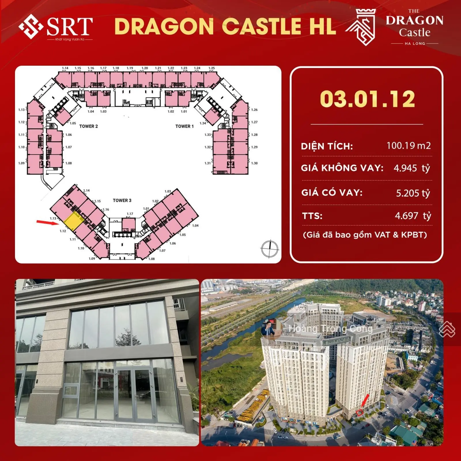 Độc quyền căn shop chân đế Dragon Castle giá 4.1x tỷ, 92m2 thanh toán 38 tháng, HTLS 60% trong 24th