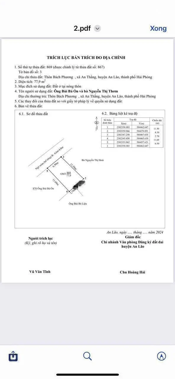 Bán lô đất 77,9m2 tặng nhà cấp 4 chính chủ tại xã An Thắng