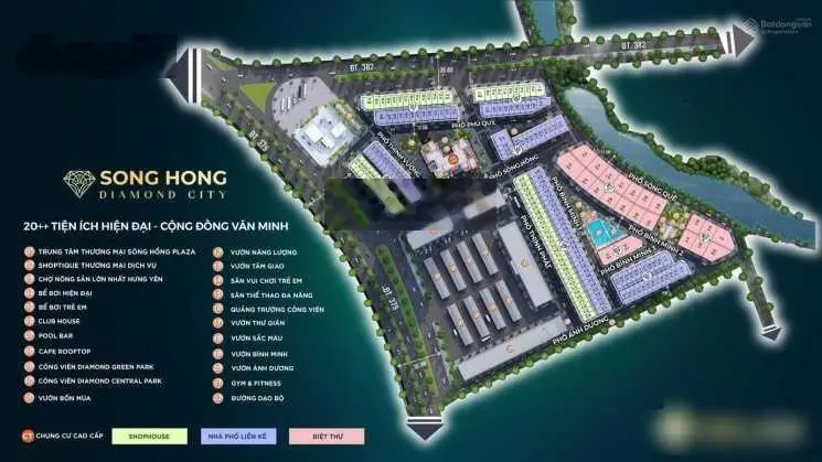 Bán đất dự án Hưng Yên- đón làn sóng mới với dự án Sông Hồng Diamond City, hỗ trợ vay vốn với LS 0%