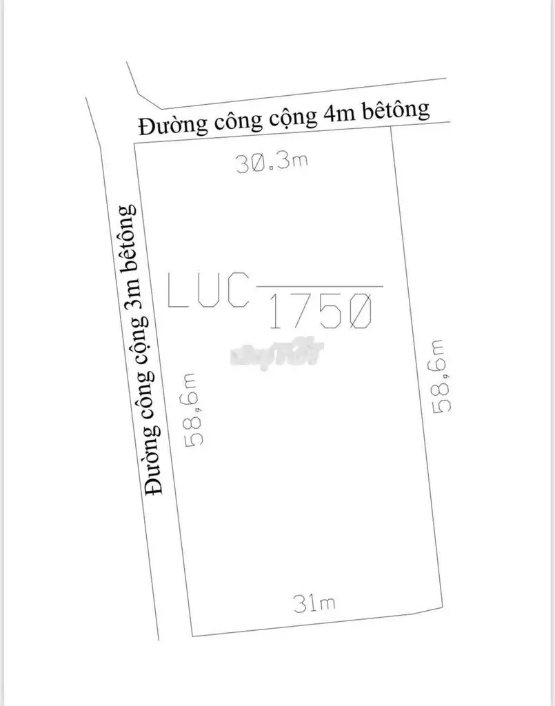 đất lúa 2 mặt tiền ngang 58m dài 31m được chuyển thổ