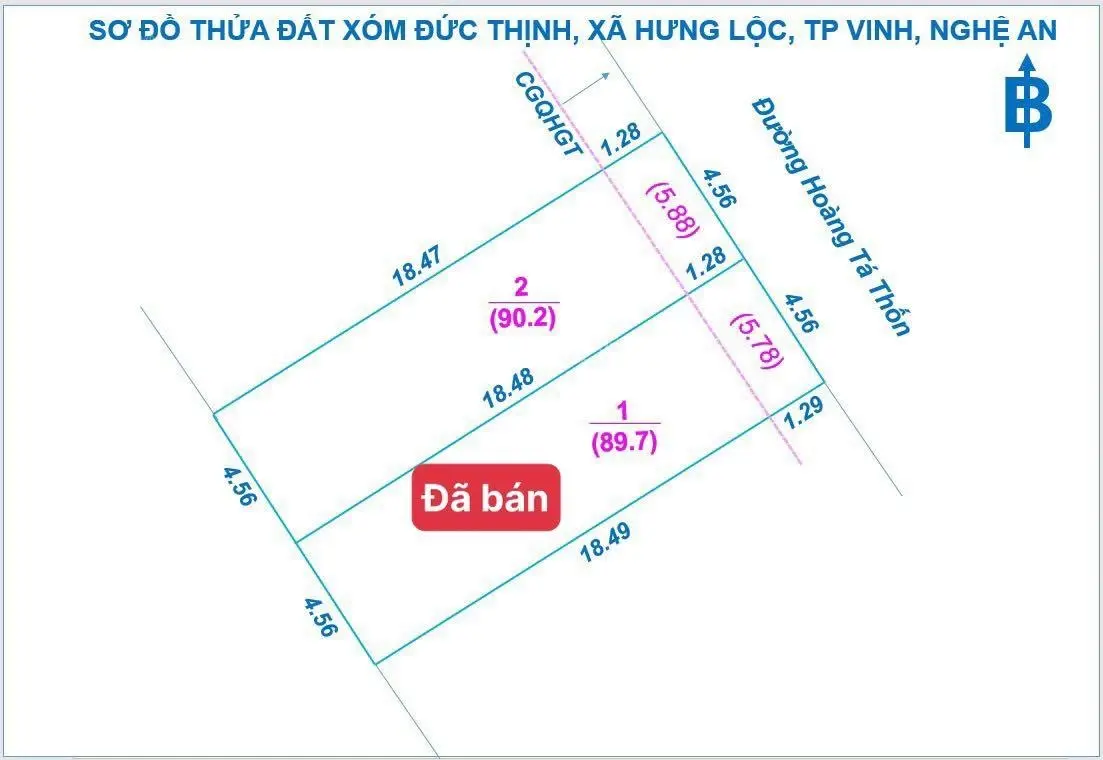 Chính chủ bán đất mặt đường Hoàng Tạ Thốn Hưng Lộc