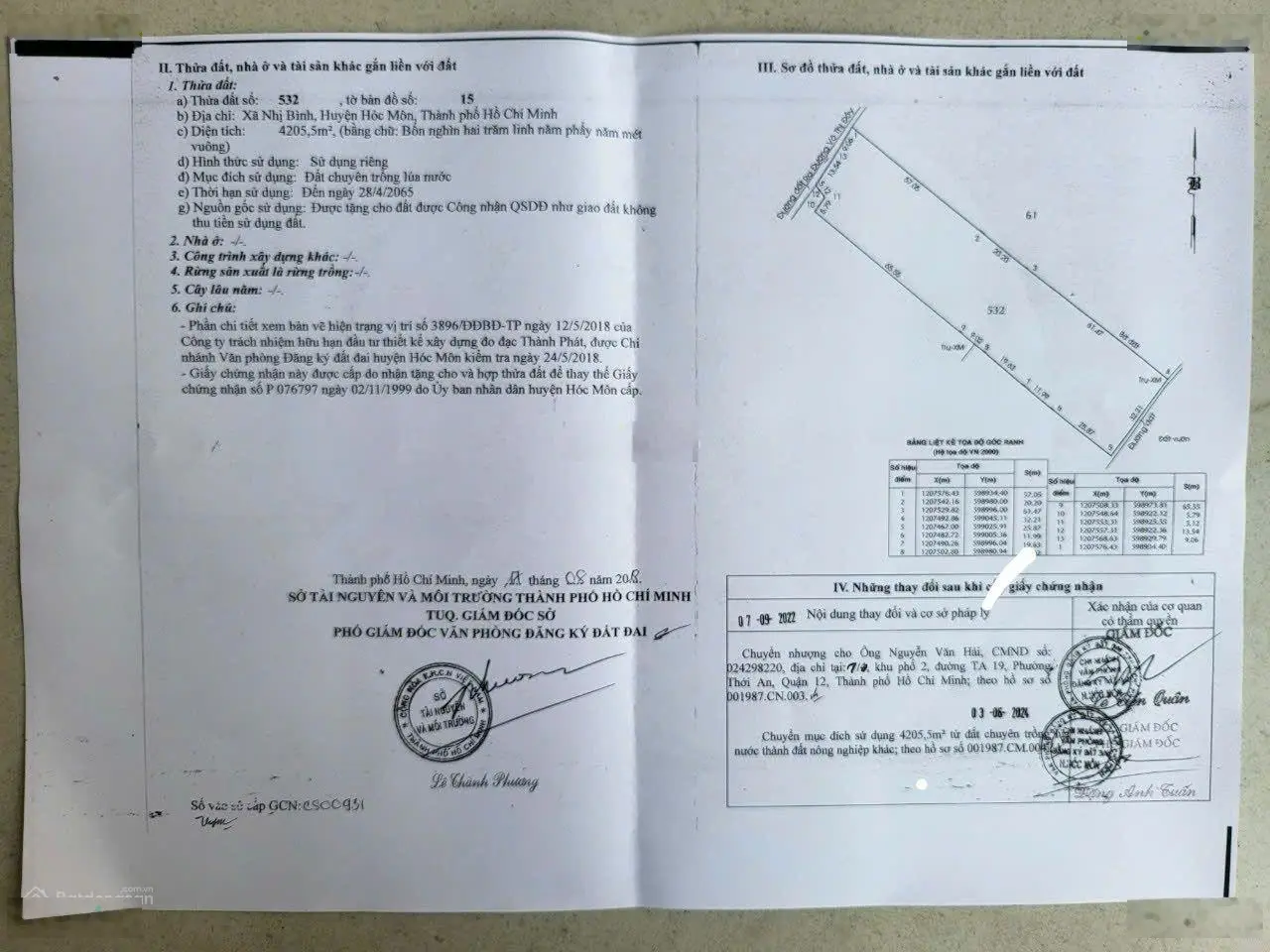 4200m2 đất đường Nhị Bình 4, giá chỉ 4.5 triệu/m2