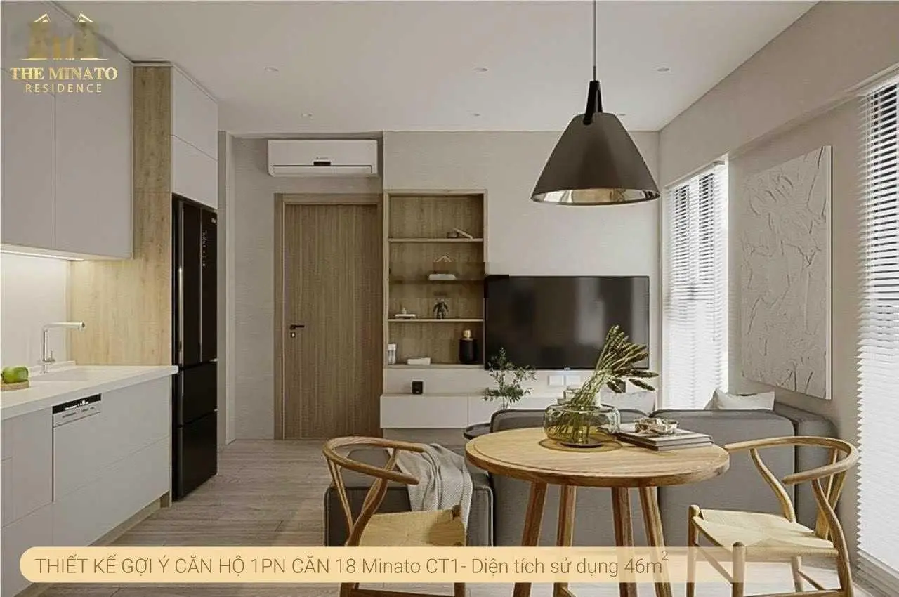 Cần bán căn hộ 1 phòng ngủ Minato Nhật Bản, nội thất cơ bản, 53 m2, view thành phố. Giá 2,x tỷ