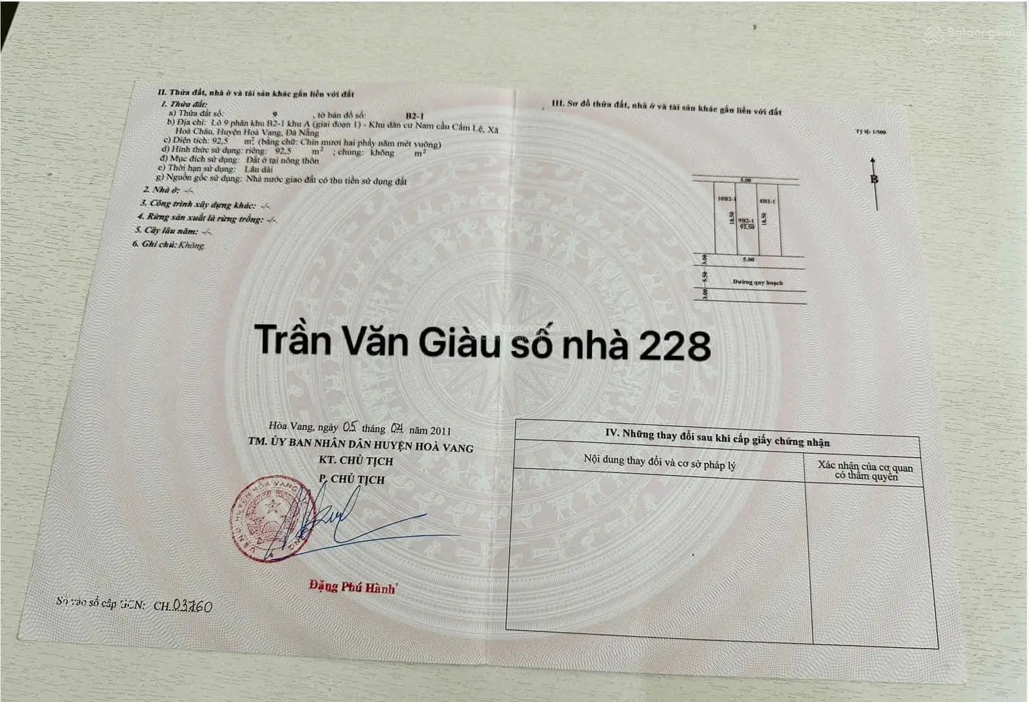 Bán lô đất siêu đẹp đường Trần Văn Giàu - Nam Cẩm Lệ