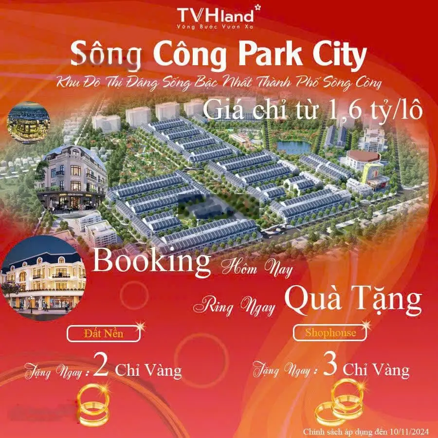 Liên hệ để có cơ hội nhận ngay 2 chỉ vàng cho dự án Sông Công Park City