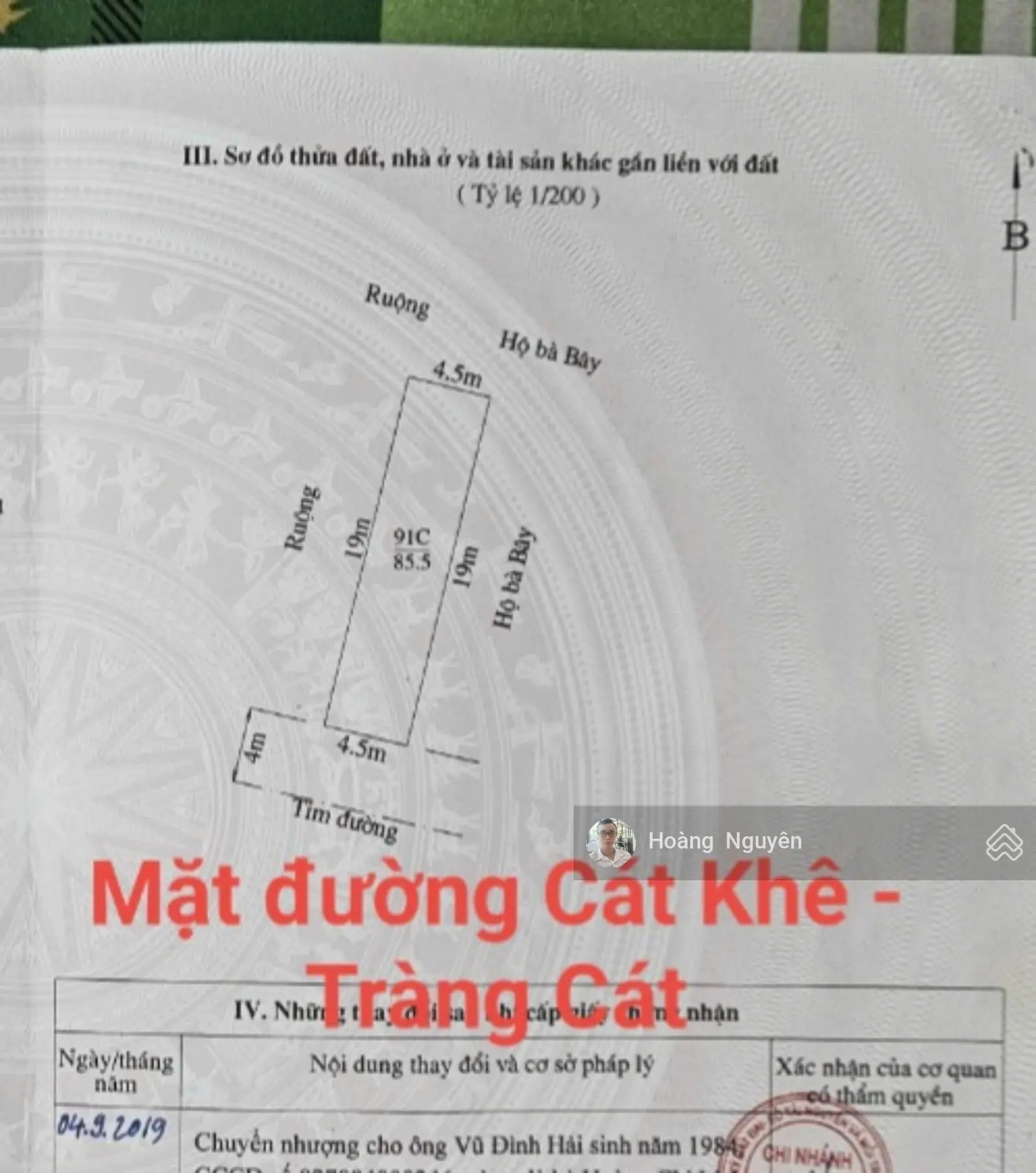 Bán đất mặt đường Cát Khê , Tràng Cát, vị trí đẹp kinh doanh buôn bán tốt.