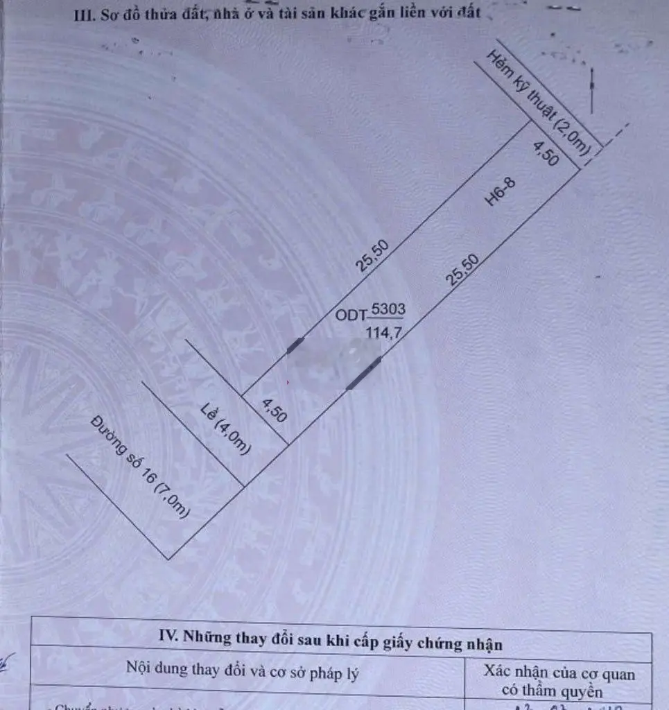 Nền ( 4,5 x 25,5) khu dân cư hồng phát - ninh kiều cần thơ