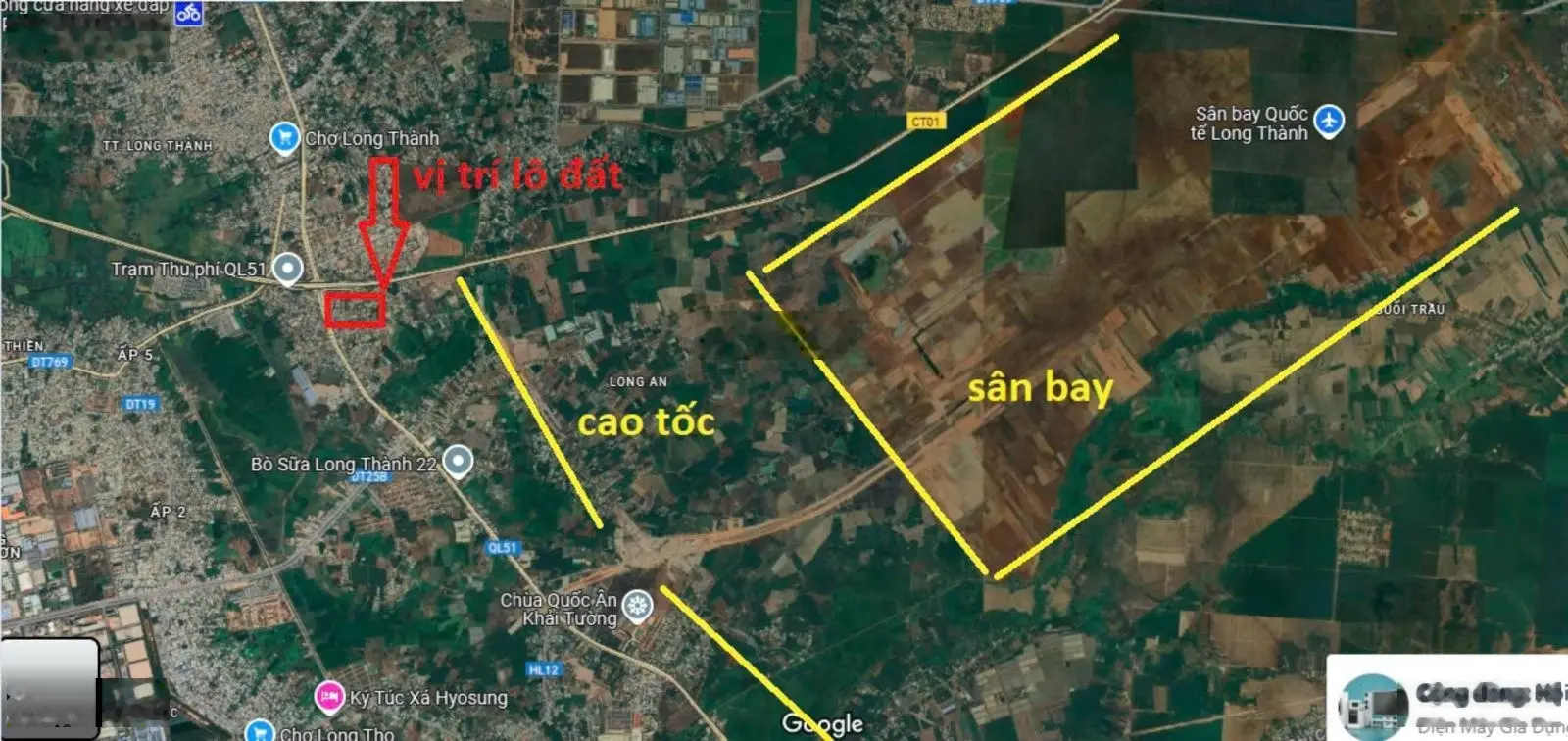 584m2 mặt tiền 11m cổng sân bay Long Thành 3km giá nhà đầu tư