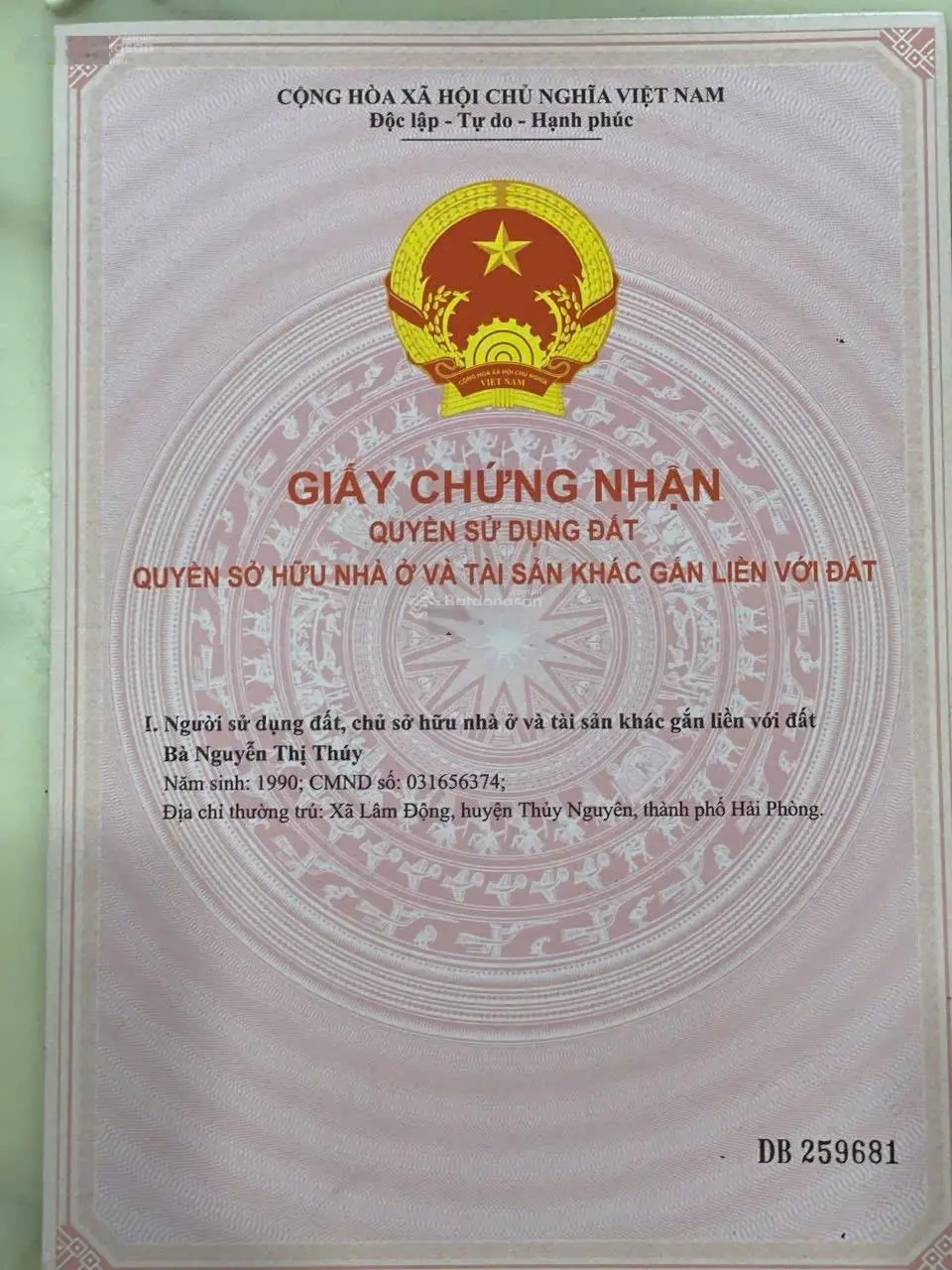 Bán đất chính chủ, sổ hồng pháp lý đầy đủ, diện tích 70m2