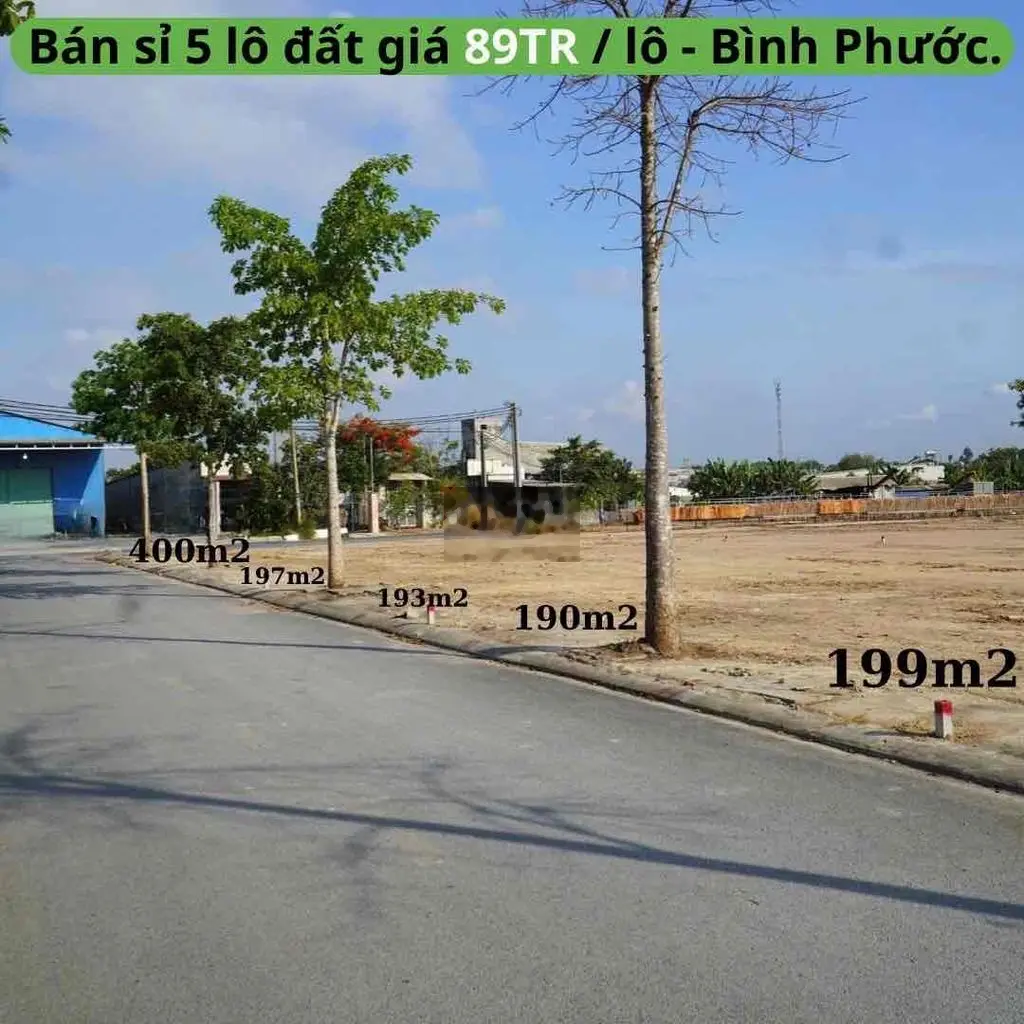 Bán mảnh đất 250m2 giá 89tr/ nền