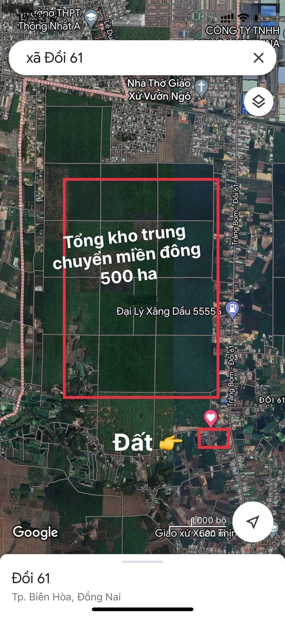 Bán đất 100m2 Xã Đồi 61 huyện Trảng Bom, đường nhựa 7m, giá 790 triệu