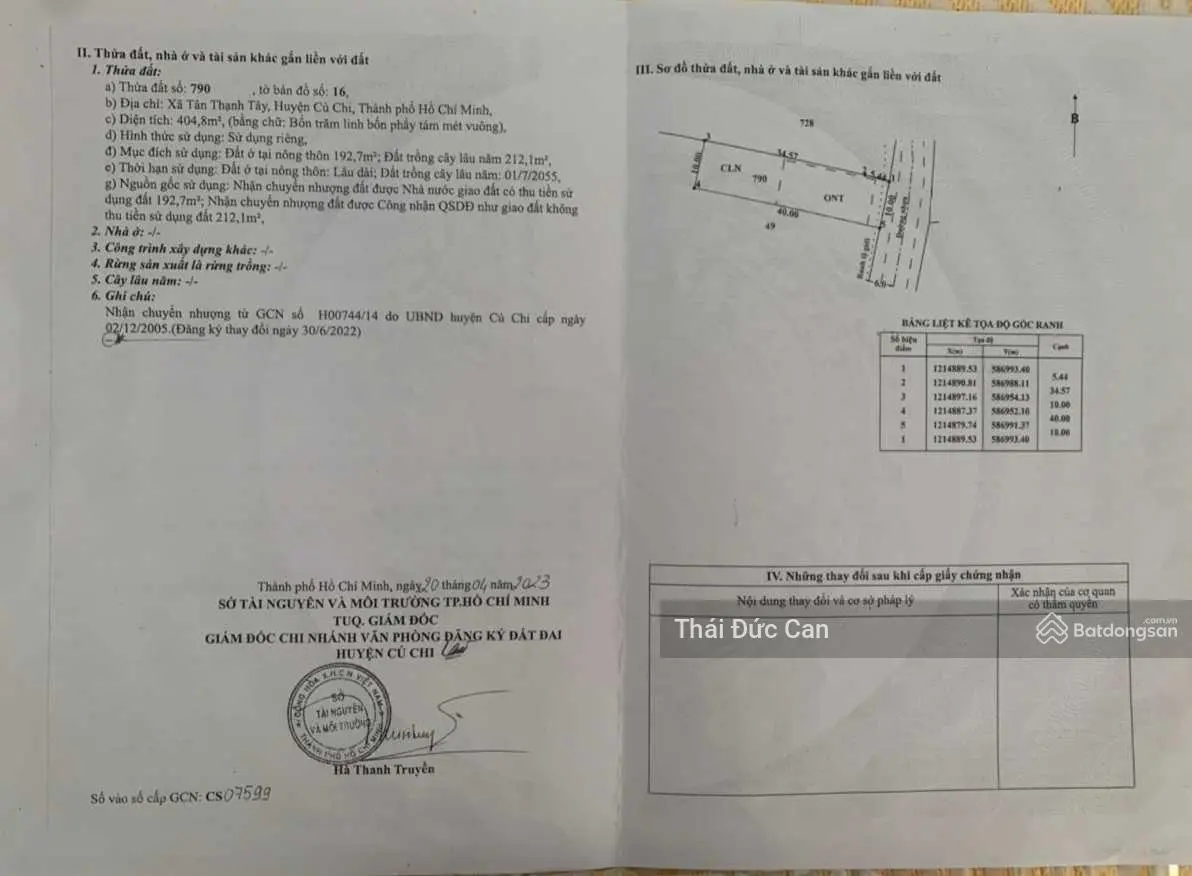 Bán đất xã Tân Thạnh Tây, một sẹc Tỉnh Lộ 8 vào 80m gần ủy ban xã, DT=10x40m, thổ cư 200m2