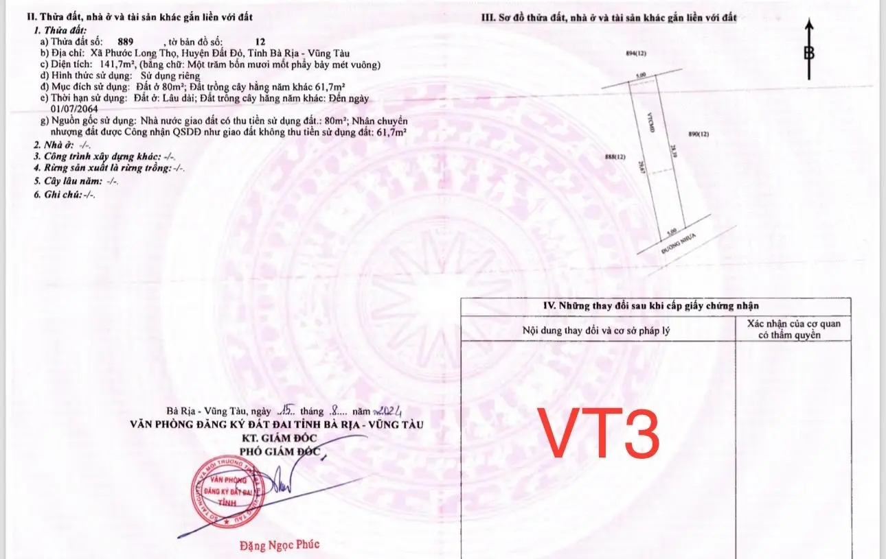 Bán đất đẹp tại sát đường phạm hùng, giá cực chất, 313m2. sát kcn đất đỏ. lh 0973 307 ***