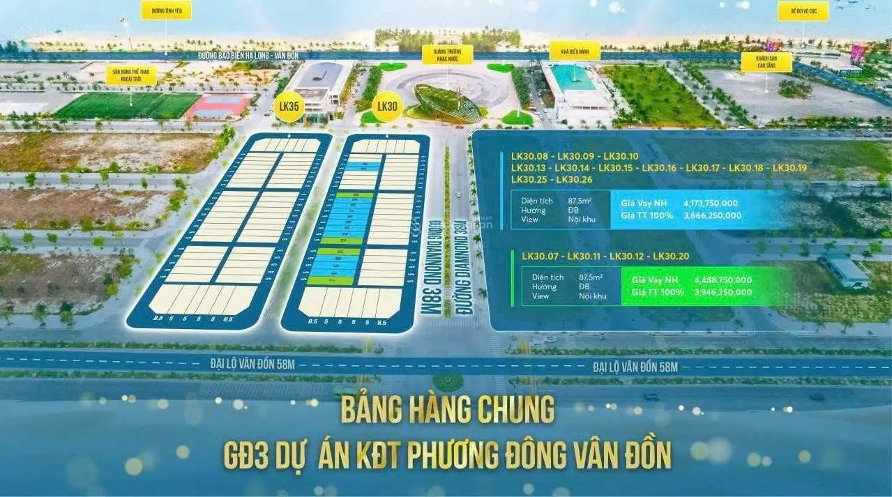 Bán đất nền tại Phương Đông, Vân Đồn, Quảng Ninh. Diện tích 87,5m2, giá 3,7 tỷ