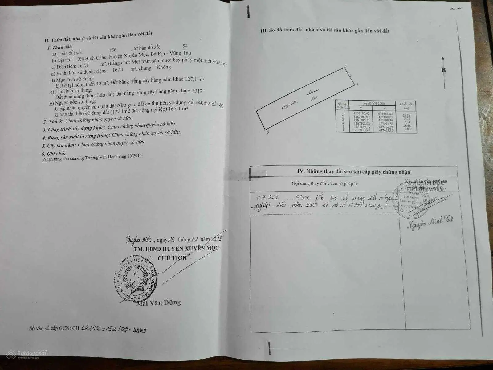 Chính chủ cần bán gấp lô đất tại đường 55, Xã Bình Châu, Xuyên Mộc, Bà Rịa Vũng Tàu. LH: 0931 895 ***