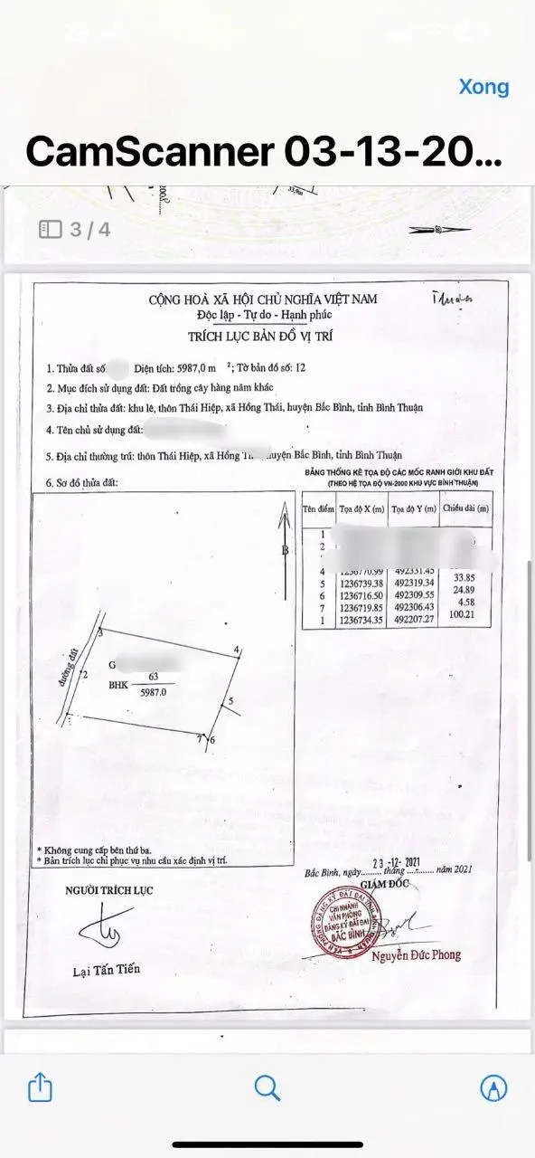 Bán lô đất mặt tiền đường liên huyện Hồng Thái, Bắc Bình 5987m2 - giá tốt 2 tỷ