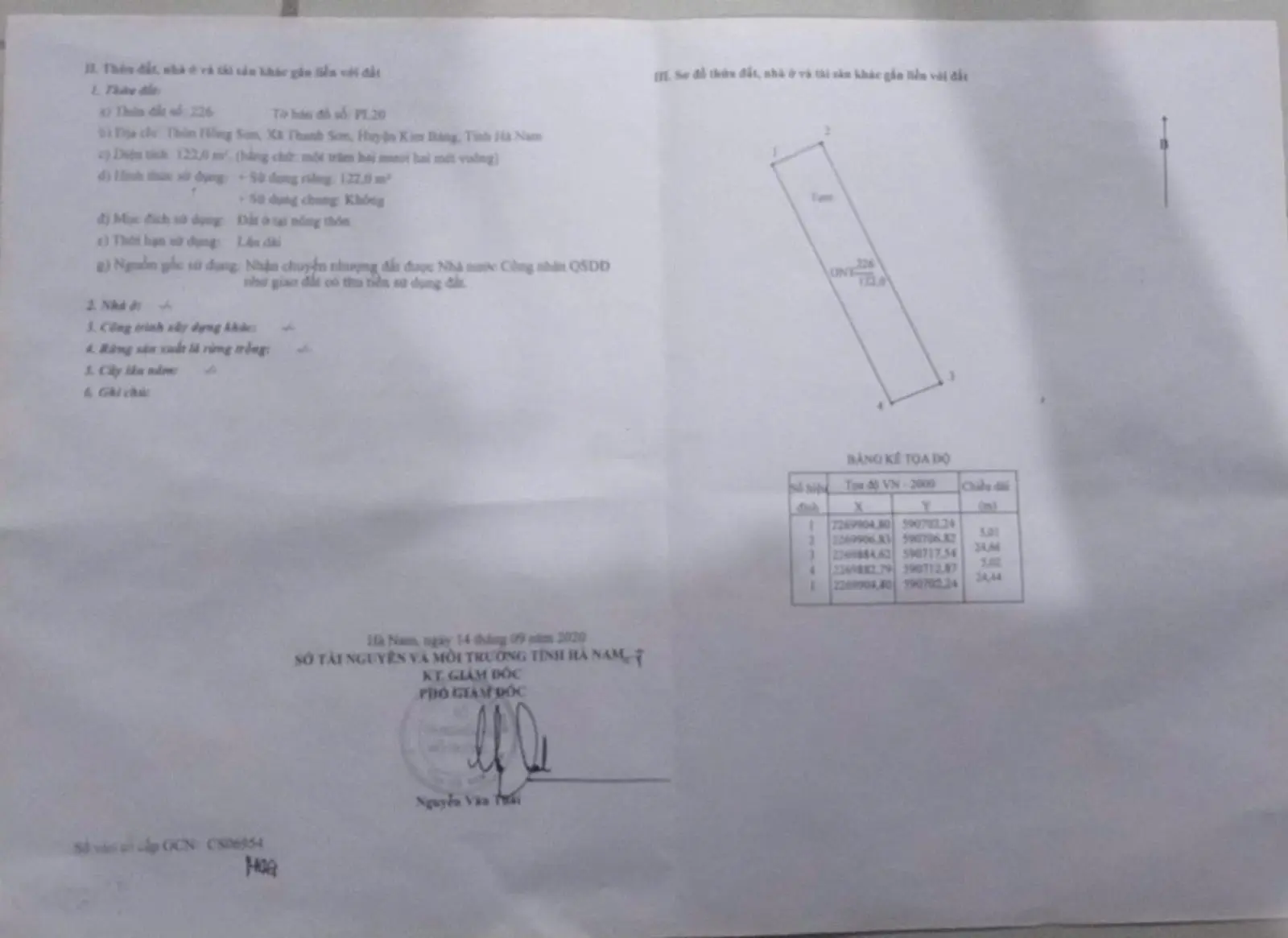 Chính chủ cần bán gấp lô đất 95m2 mặt tiền đường Lê Chân, Hồng Sơn, Kim Bảng, Hà Nam giá 15tr/m2