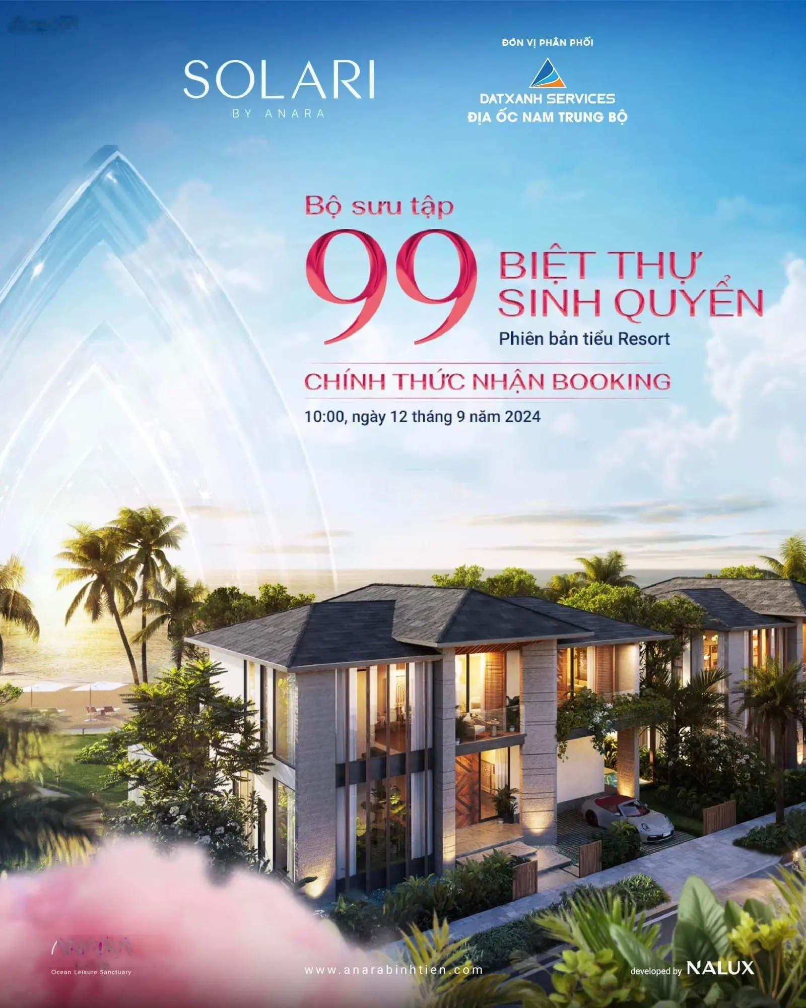 Chính thức nhận Booking ưu tiên Anara Bình Tiên GĐ1.Chỉ 57tr/m2 sở hữu ngay Biệt thự Biển đẳng cấp.