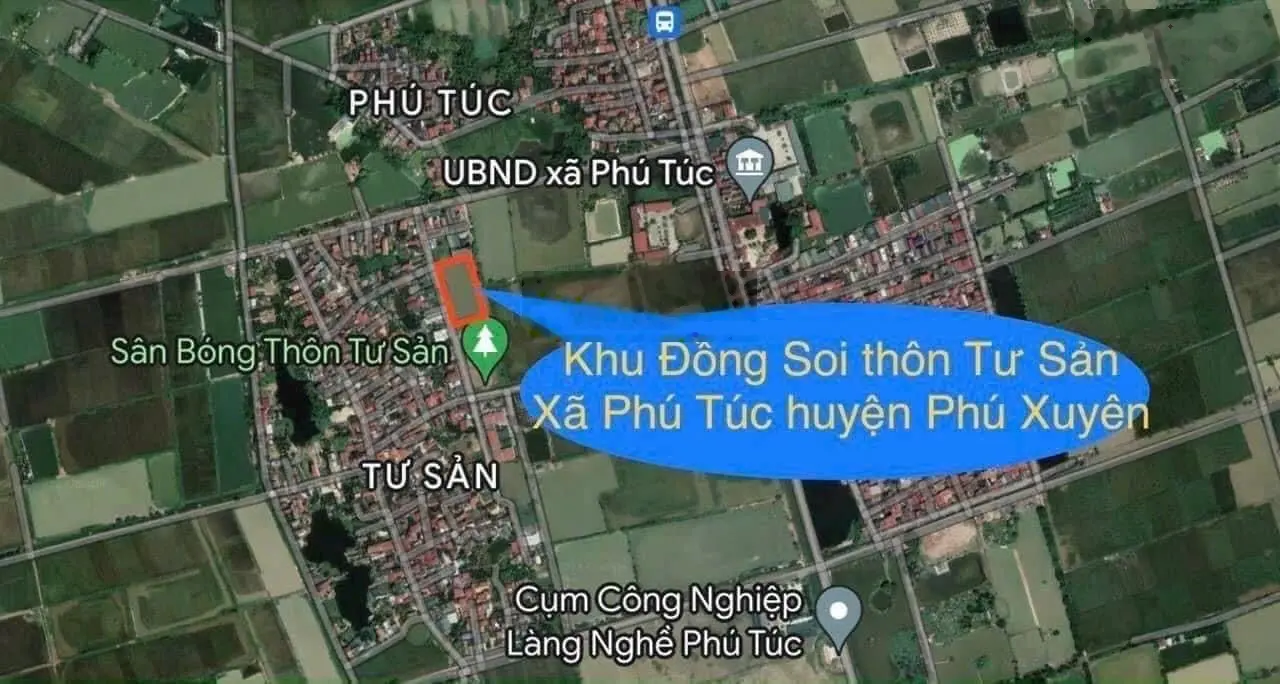 Bán 124,8m2 đất tại khu đồng soi trên thôn Tư Sản- Phú Túc- Phú Xuyên - Hà Nội