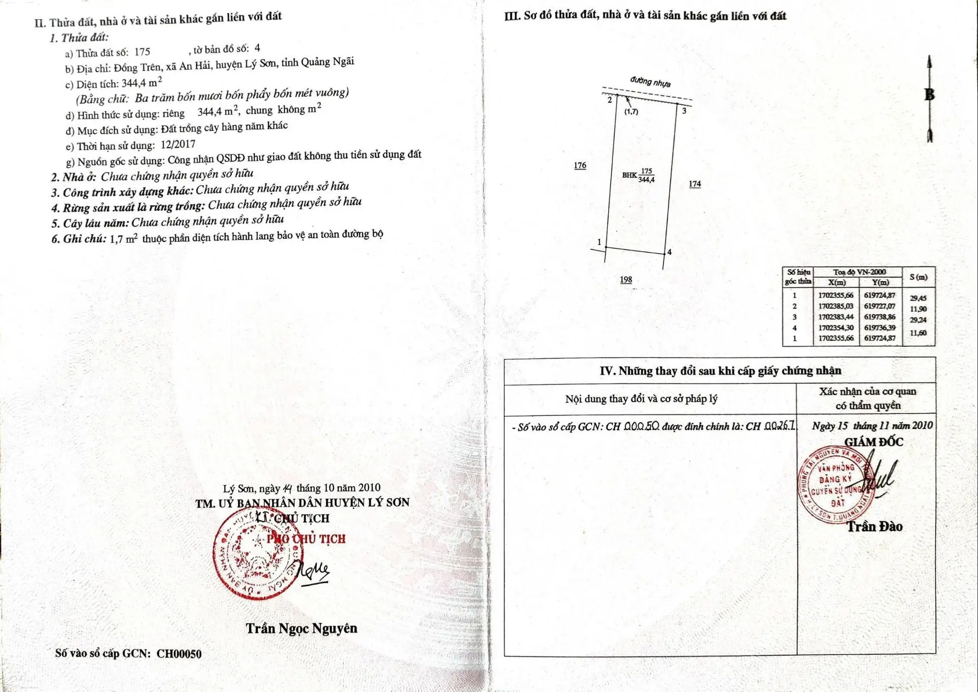 Đất Lý Sơn đường ô tô quy hoạch du lịch TMDV tiềm năng tương lai