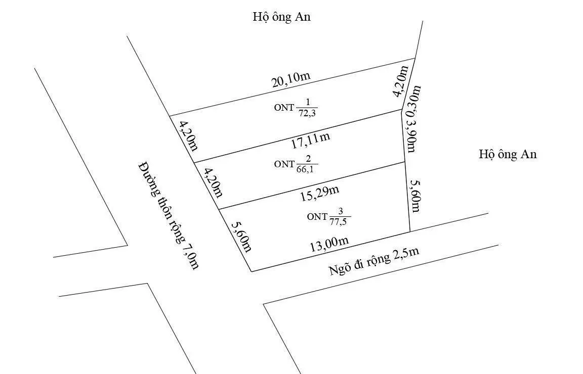 Bán lô đất 72,3mv chính chủ tại Tiên Hội An Tiến