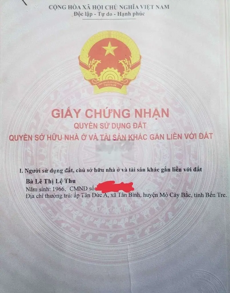 Đất QL57 Tân Bình - Mỏ Cày Bắc