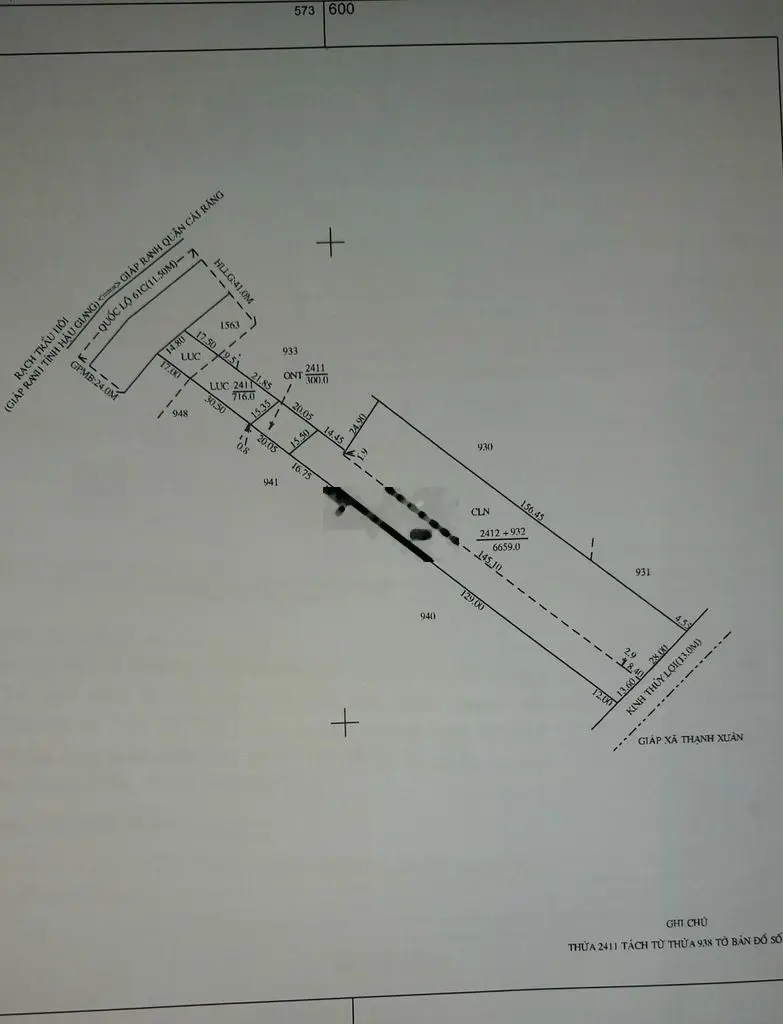 Đất 7.576m2 MT QL61C Nhơn Nghĩa Phong Điền Giá 3,x triệu/m2 TL