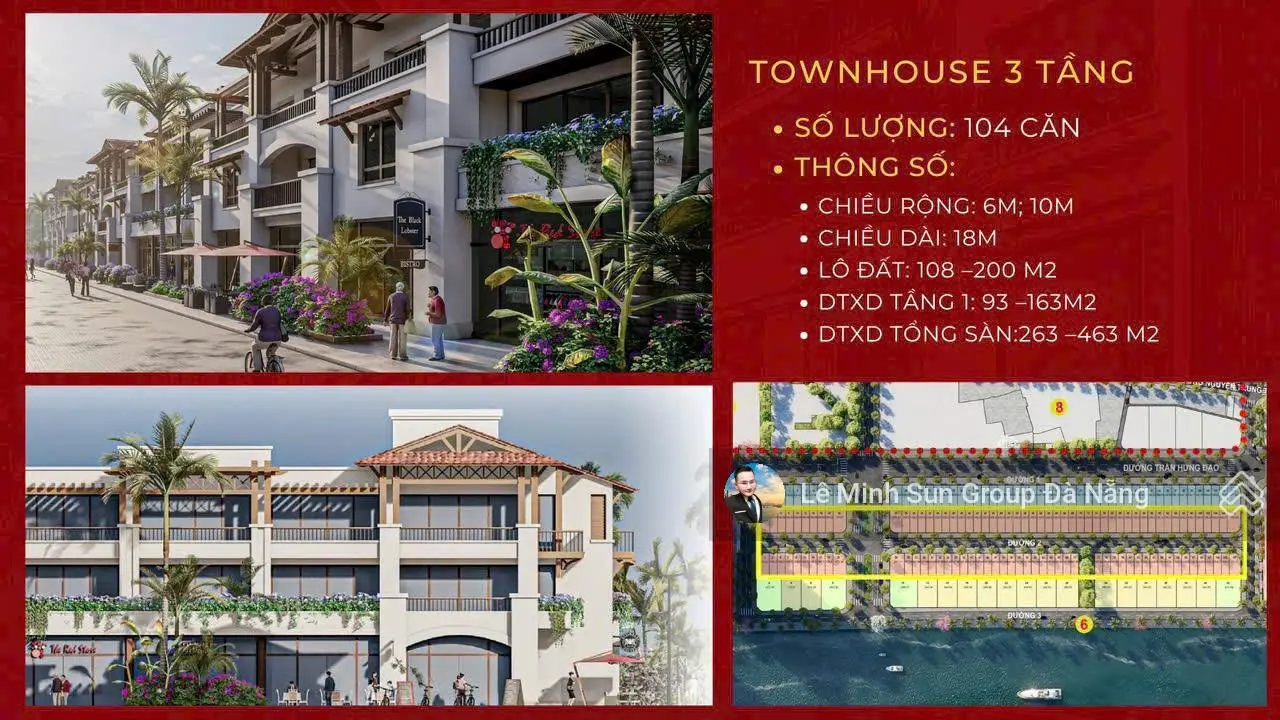 Bán shophouse Sông Hàn 3 tầng - chỉ từ 68 tr/m2 xây sẵn - sổ hồng lâu dài - booking giai đoạn 1