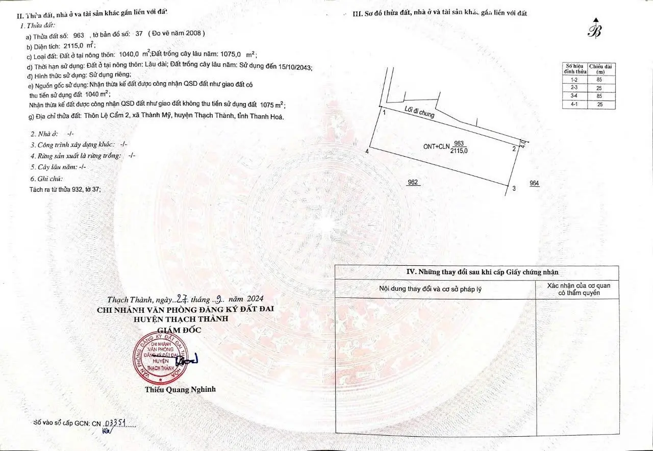 Bán 8 suất đất tại quỹ 18 nền thôn Lệ Cẩm 2 sát đường liên tỉnh rộng 14 M. Giá từ: 200 Triệu /nền