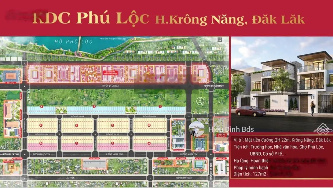 Đất nền đấu giá nhà nước KDC Phú Lộc - Huyện Krông Năng, Đắk Lắk, DT 132m2