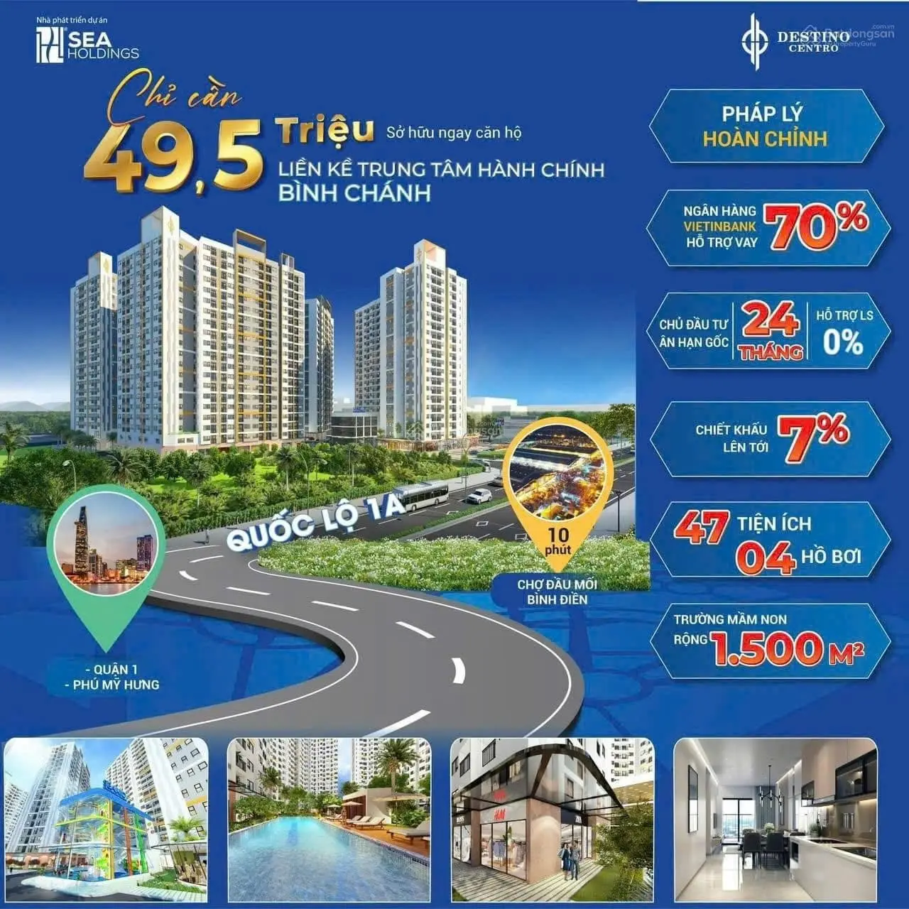 Bán gấp căn hộ 36m2 tại Destino Centro, 1pn, giá chỉ 1 tỷ vnd, chiết khấu lên đến 4,5%