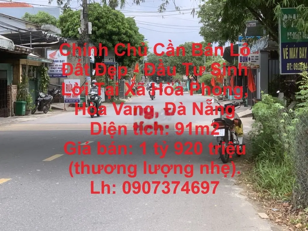 Bán Lô Đất Đẹp - Đầu Tư Sinh Lời Tại Xã Hòa Phong, Hòa Vang, Đà Nẵng