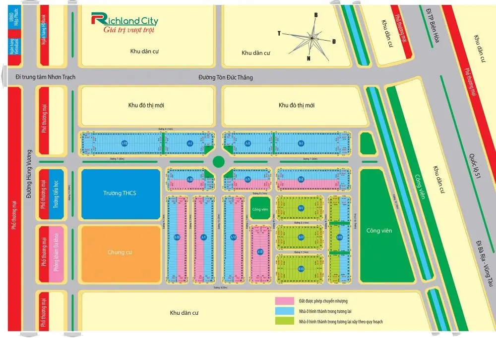 Chỉ với hơn 2tỷ mua đất dự án KDC Richland Hiệp Phước, Nhơn Trạch, Đồng Nai sát sân bay Long Thành