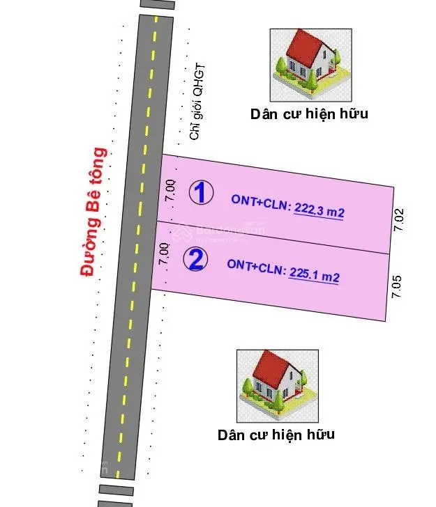 Cần bán lô đất thổ cư ngay trung tâm xã Diên Đồng thôn 2, huyện Diên Khánh. DT 225m2, giá 640tr(TL)