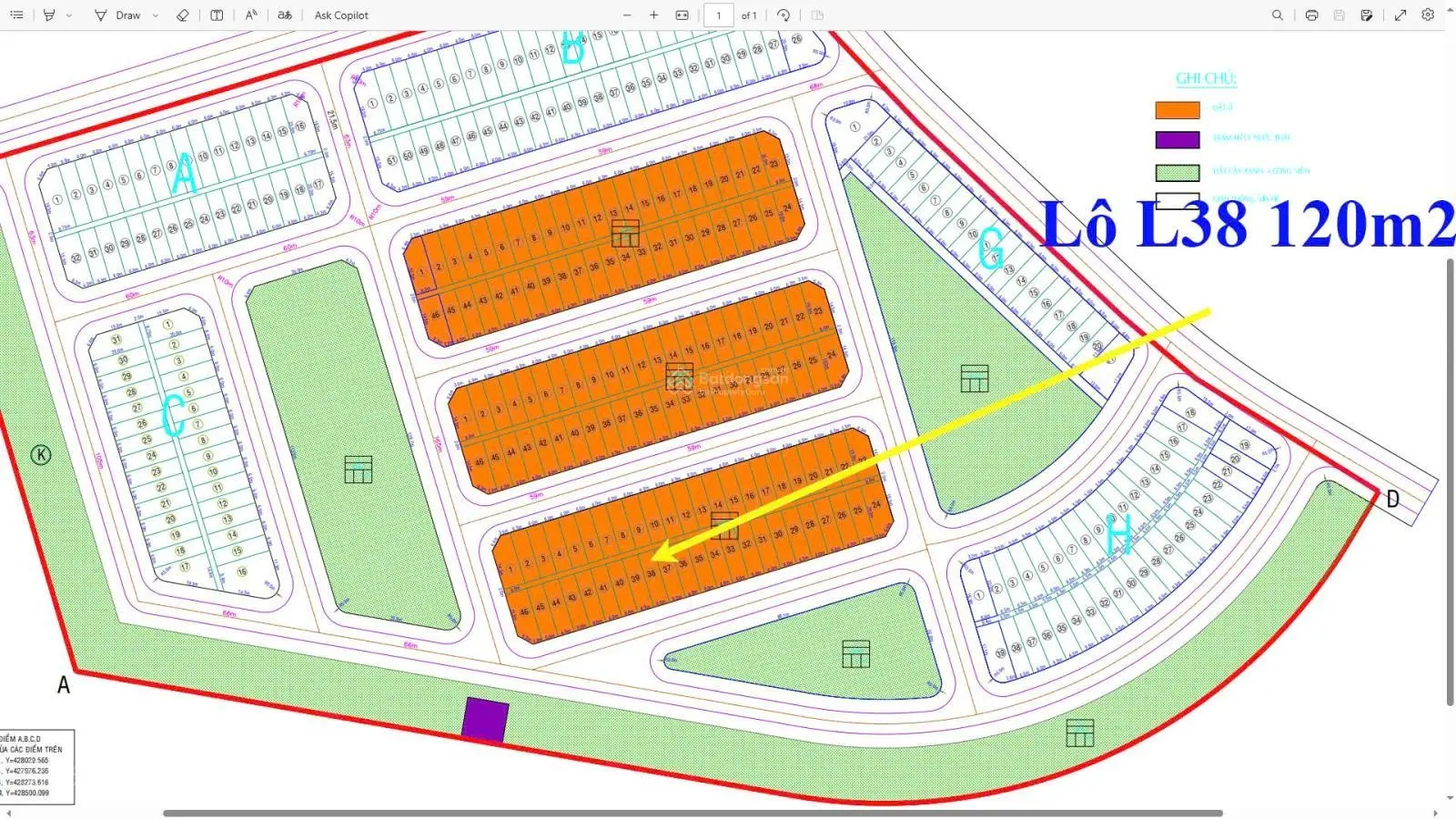 Bán lô 120m2 đối diện công viên, khu tái định cư Gành Dầu. Hướng Đông Nam cực mát, giá quá kẹt