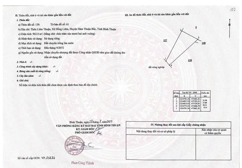 Bán 6.3ha mặt tiền 110m Quốc Lộ 1, Hàm Thuận Bắc đã có 400m2 thổ cư