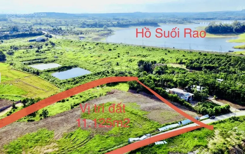 Đất view hồ Suối Rao siêu đẹp, DT 11.126m2, ngang 110m, đường rộng 8m