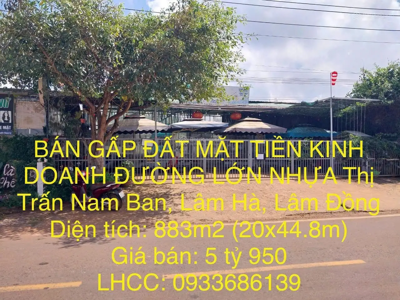 Bán gấp đất mặt tiền kinh doanh đường lớn nhựa thị trấn Nam Ban, Lâm Hà, DT 883m2, giá 5 tỷ 950