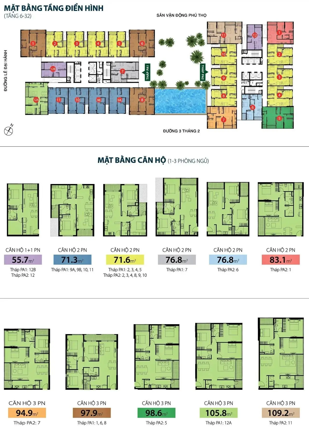 Flashdeal 3PN (86m2) ban công Đông Nam, tầng trung, giá bán 6,2 tỷ đã bao gồm VAT. 0909 750 ***