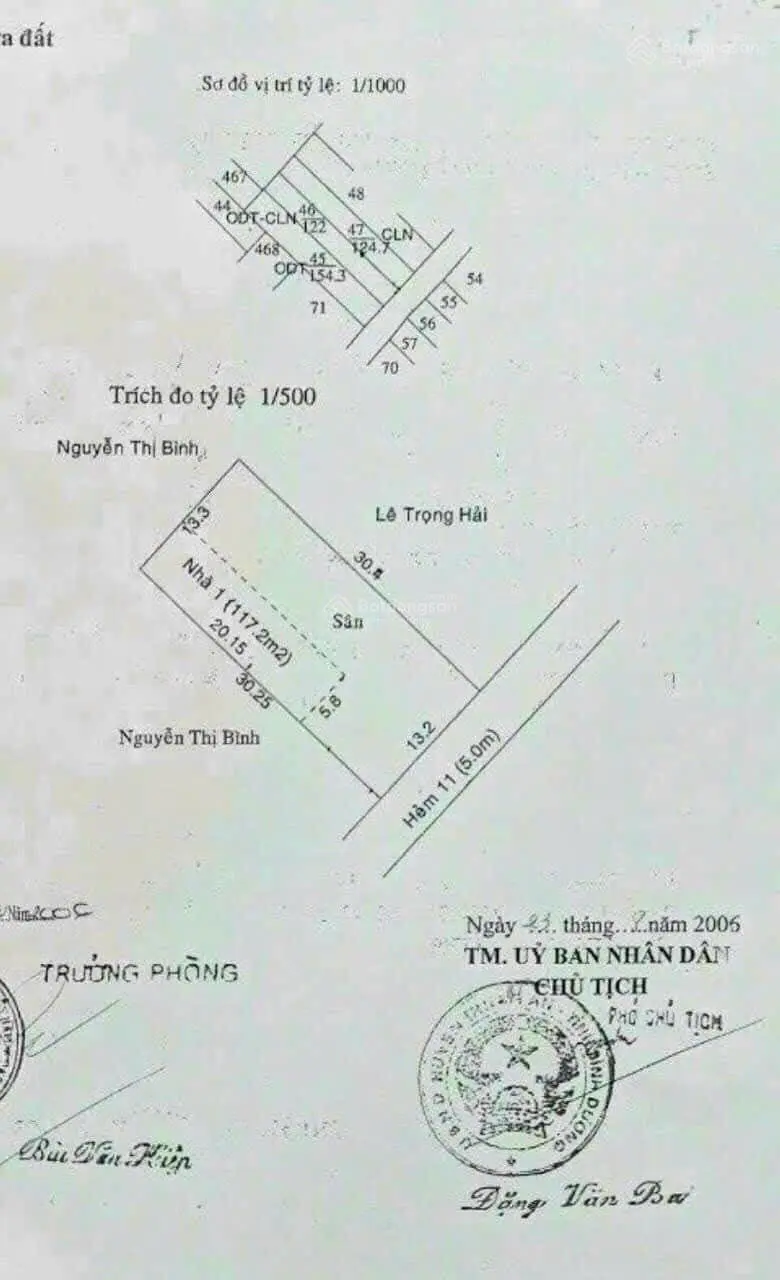 Nhà cấp bốn + dãy trọ 10 phòng Lái Thiêu, TP. Thuận An, Bình Dương. Tổng diện tích: 401m2