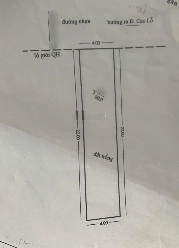 Nhà cấp 4 (DT: 4x20m) mặt tiền NB Cao Lỗ P4 Quận 8